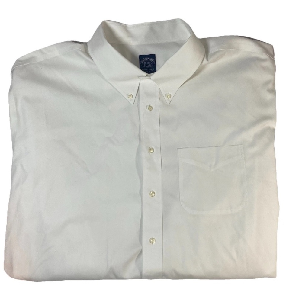Brooks Brothers Shirt Men Size 20 • 36/37 White Oxford Formal Business Supima